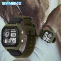 SYNOKE Men's Digital Watch Led Waterproof Man Nylon Watches Luxury Sports Male Wristwatches Big Alarm Clock Relojes Deportivos. 