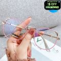 Fashion Anti Blue Light Glasses Thin Alloy Metal Cute Cat Ear Round Frame Glasses Women Computer Eyes Protection Spectacles. 