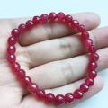 6MM Faceted Sapphire Emerald Ruby Jade Bracelet Vintage Natural Stone Jewelry Noble Elegant Exquisite Beaded Hand Chain. 