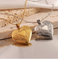 Small Love Heart Photo Locket Necklace for Kids and Women, Stainless Steel Pendant, Trendy Design, Ideal Gift for Anniversary, Engagement, or Special Occasions. 