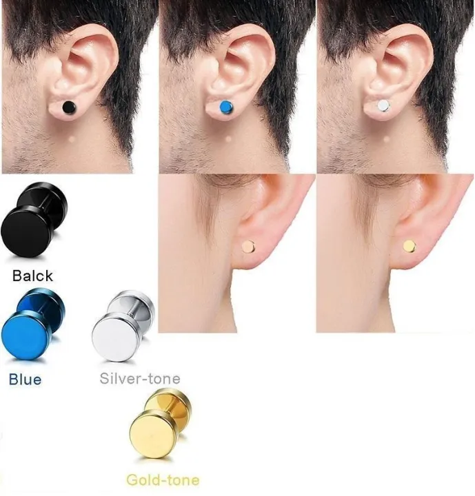 Stainless%20Steel%20Earrings%20For%20Men%20-%204Pcs%20-%20Image%203