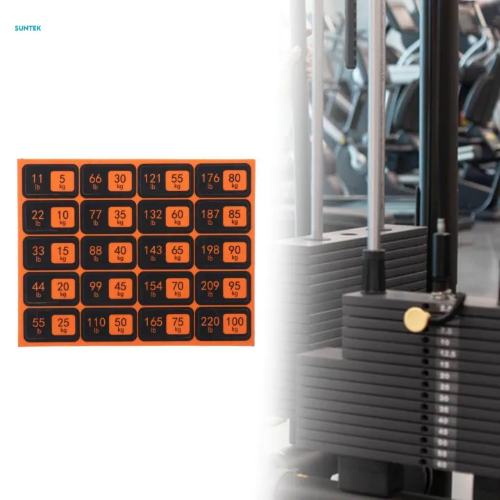 Weight Stack Labels 5kg to 100kg Weight Tags Self Adhesive Weight ...