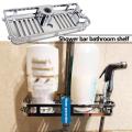 Bathroom Storage Rack Shower Tray Organizer Anti Bacteria Shower Shelf Lifting Rod Free Drilling Bathroom Shelf Holder. 