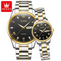 OLEVS Fashion Watches Couple Watch Stainless Steel Calendar Waterproof Business Quartz Watch For Men Women - 5563  (2 Piece). 