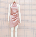 Women Satin Halter Neck Backless Sleeveless Irregular Mini Midi Dress 20262 All Season Se-xy Party Clubwear Dresses.
