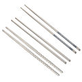 3 Pairs Stainless Steel Reusable Flower Printed Non-slip Chopsticks Tableware. 
