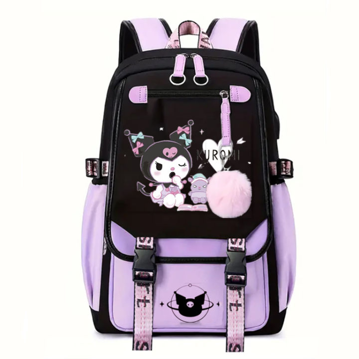 Lovely%20Purple%20Kuromi%C2%A0Backpacks%20USB%20Cartoon%20Purple%20Printed%20Boys%20Girls%20School%20Bag%20Students%20Bookbag%20Teens%20Women%20Mochila%20Escolar%20-%20Image%203