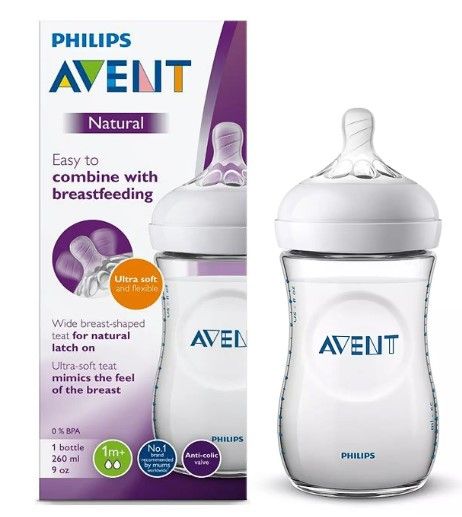 Avent Natural Bottle Ideal for Month+ Slow Flow BPA Free