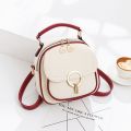 Korean Style Ladies Small Handbags 2022 New PU Leather Backpack Cute Women Soild Color Bag.