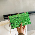 Shoulder bag, Chaoshang Ice Crack, Personality Gold Box Bag, 2022 Korean Edition, ins Internet celebrity girl, foreign hand-held oblique. 