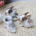 5CM Mini Realistic Cute White Plush Rabbits Fur Lifelike Animal Easter Bunny Simulation Model Birthday Gift Rabbit Toy. 