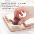 Kids Wooden Board Puzzle Toy Baby Safe Nature Wood Blocks Teether Toy Montessori Education Building Block Stacking Children Game.