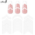 Monja 2 Sheet French Tip Guides Nail Sticker White Manicure Stripe Lines Adhesive Decals Nail Art DIY Professional Tool.