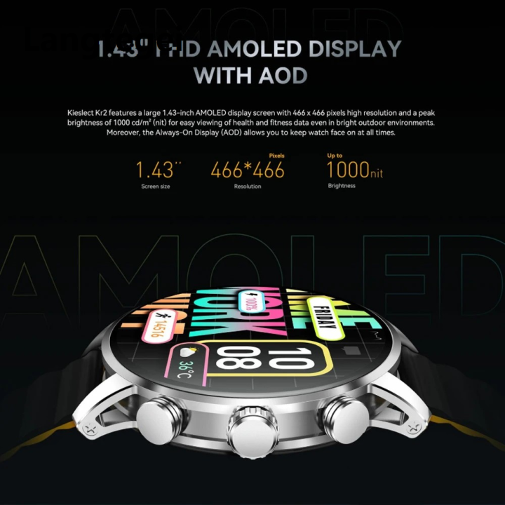 Kieslect%20Smart%20Calling%20Kr2%20Watch%201.43%20FHD%20AMOLED%20Display%20with%20AOD%20Dual%20Core%20Triple%20Speed%202.5D%20GPU%20Super%20Dynamic%20Watch%20-%20Image%204