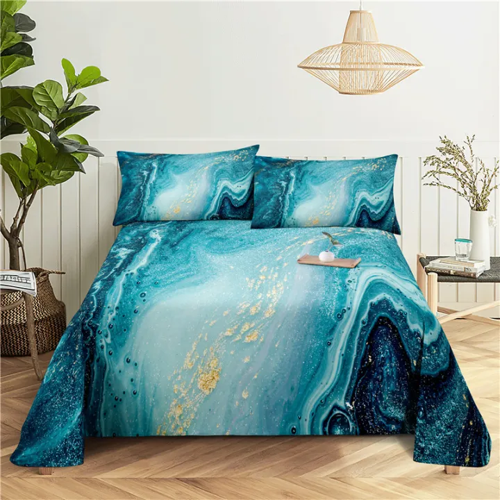Marble%20Gold%20Bedding%20Sheet%20Home%20Digital%20Printing%20Polyester%20Bed%20Flat%20Sheet%20With%20Pillowcase%20Print%20Bed%20Sheet%20-%20Image%207