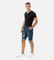 Pantoneclo Premium Quality Indigo Color Ripped Design Men's Denim Shorts / Pant - 3 Quarter Pant.