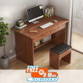 Study Table for Students with Sitting stool & 2 lock Drawers Storage  | Office Table for Work from Home Office Desk Computer Table for Home Desk Study Table| Laptop Table (Honey). 