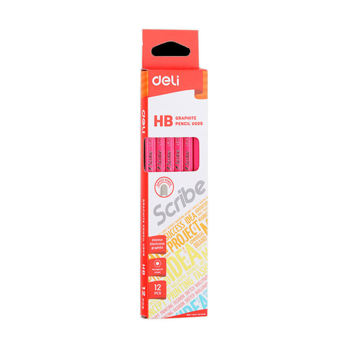 Deli EU50900 Graphite Pencil HB (Assorted Colors) – Pack of 12 Pcs