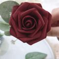 Artificial Flowers 125Pcs Looking Burgundy Fake Roses with Stems for DIY Wedding Bouquets Red Bridal Shower. 