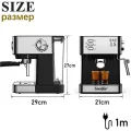Espresso Coffee Maker Sonifer SF-3535 Household 15 bar High Pressure Pump Cappuccino Milk Frother Espresso Coffee Maker 1.6 liter capacity.
