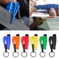 Mini Car Window Glass Breaker Seatbelt Cutter 2 in 1 Auto Emergency Keychain Escape Tool Random Color T35.