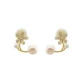 Shokhi Fashion Korean Earrings Light Luxury Flower Pearl Earrings for Girls/ Women.