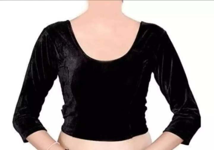 VELVET%20STRETCHY%20SHAREE%20BLOUSE%203/4%20SLEEVE%20GOOD%20STITCHING%20FOR%20WOMEN%20-%20Image%208