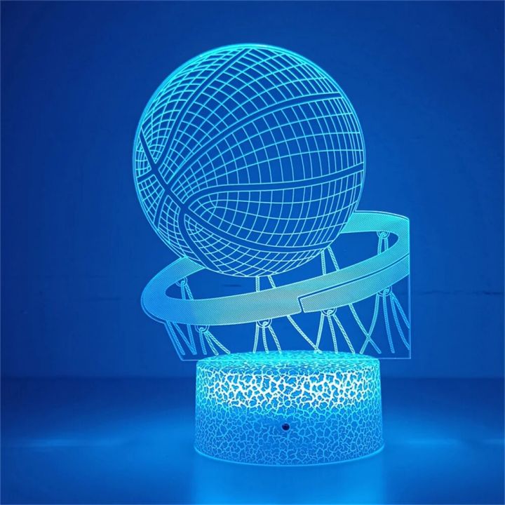 Basketball 3d Night Light Game Room Anime Baseball Desk Setup Lighting Decor Sport Game Sensor Light for Kids Bedside Gift