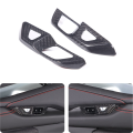 For C8 2020-2023 Car Inner Door Lock Switch Button Cover Trim Accessories ABS Carbon Fiber. 
