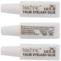 Technic 3x False Eyelash Glue - Pack of 3 Tubes CLEAR Fake False Adhesive Set.