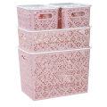 Plastic Cover Finishing Storage Box Creative Hollow Pattern Desktop Storage Basket Clothing Toys Storage Box Wholesale.