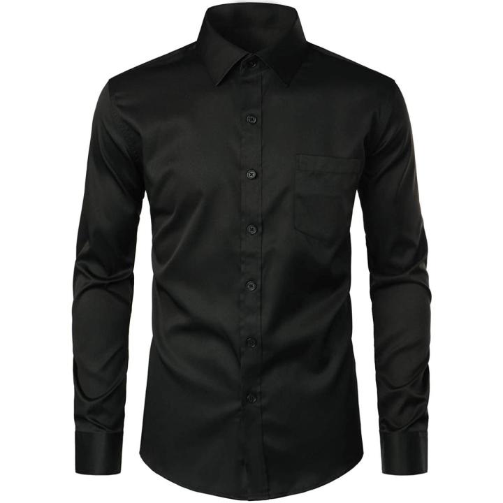 Men's%20full%20sleeve%20Cotton%20Formal%20Black%20Shirt%20-%20Image%202
