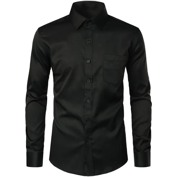 Men's%20full%20sleeve%20Cotton%20Formal%20Black%20Shirt%20-%20Image%202