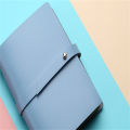 Leather Notebook  Style Solid Color Creative Fresh Loose-Leaf Notepad Student Stationery Diary Book PU Soft. 