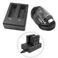Dual Battery Charger for SJCAM SJ8 Pro/ SJ8 Plus/ SJ8 Air Travel Desktop USB Charging Charger Batteries Storage Dock. 