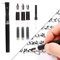 Calligraphy Pen Set, Plastic Pen Holders Handles Calligraphy Dip Pens with Nibs, Great for Comic/Calligraphy, Black. 