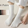 6 Pairs Men Socks with Separate Fingers Cotton Toe Socks Five Finger Running Yoga Sports Socks High Quality.