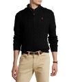 Ralph Lauren Cable-Knit Cotton Quarter-Zip Sweater – Black. 