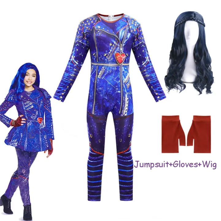 Audrey%20Evie%20Evil%20Mal%20Descendants%20Cosplay%20Costume%20Girls%20Birthday%20Party%20Halloween%20Costume%20And%20Wig%20For%20Kids%20Disguise%20Descendants%203%20-%20Image%202
