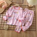 2023 New Summer Children Clothing Baby Home Clothes Set Long Sleeved Boys Girls Pajamas Thin Section Kids Pajamas Clothes.