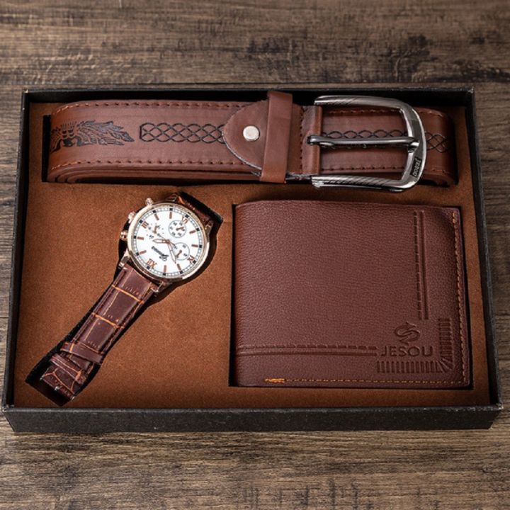3Pcs%20Combo%20Offer%20With%20Box%20High%20Quality%20Lather%20Wallet%20-Watch%20&%20Belt%20For%20Men%20-%20Image%203