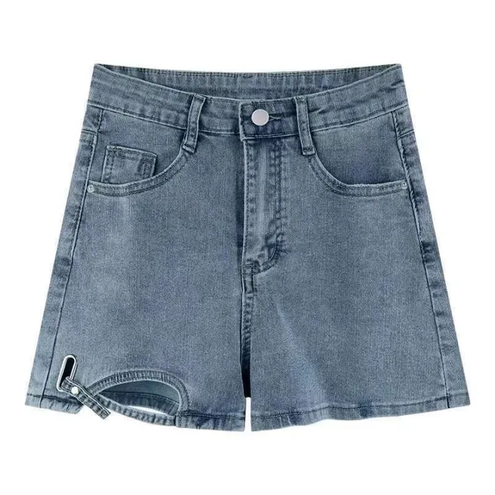 Big%20size%20chubby%20little%20sister%20high%20waisted%20denim%20shorts%20for%20women's%20summer%20new%20design%20sense%20niche%20slimming%20A%20line%20wide%20leg%20hot%20pants%20-%20Image%205