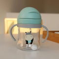 Baby Handle Water Bottle Anti Choking Baby Drinking Straw Cup Sippy Cup Water Bottle Training Cup with Weighted Straw for Toddlers. 
