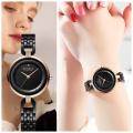Curren 9052 Luxurious Brand Fashion Stainless Steel Wrist Watch for Women - Black. 