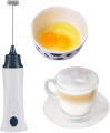 Handheld Stainless Milk Frother Lid Foamer Blender Coffee Mixer with US plug Charging Cable. 