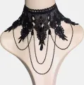 Gothic Lace Choker Clavicle Chain Women's Choker Simple Necklace Black Punk Accessories Choker Neck Strap.