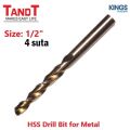 TANDT 1pcs HSS Drill Bit inch suta soot mm Available size ( 3/32" to 1/2" ). 