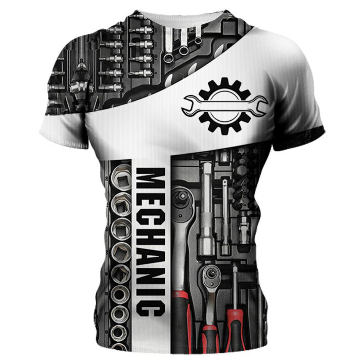 Mechanic%20shirt%20men's%20T-shirt%20mechanical%20tools%20print%20short%20sleeve%20summer%20Jersey%20casual%20tops%20oversized%20trendy%20breathable%20clothing%20-%20Image%204