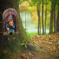 Snicker Boy Design Garden Character Statues Outdoor Funny Statue for Garden Decor Yard Lawn Ornaments. 