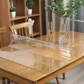 Clear Plastic Table Cover, Clear Table Cover 2 mm PVC Tablecloth Waterproof Soft Glass Transparent Table Cover Transparent Table Film (Width : 120cm or 48 inch & Length : 120cm or 24 inch ).